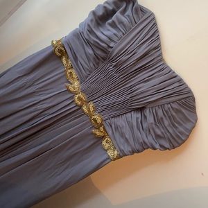 Strapless Grey Evening Gown